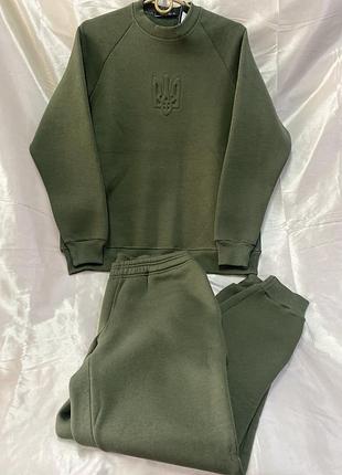 Теплий жіночий костюм, тринитка на флісі, р.s