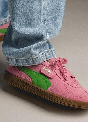 Топовые замшевые розовые кроссовки/ кеды puma palermo 38,5 оригинал