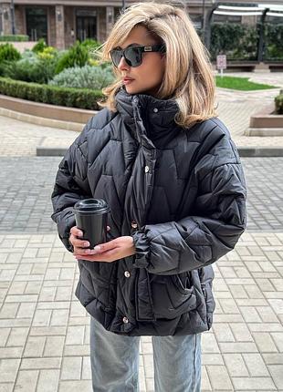 Жіноча тепла куртка женская зимняя тёплая куртка пуховик пуффер стьогана стьобана