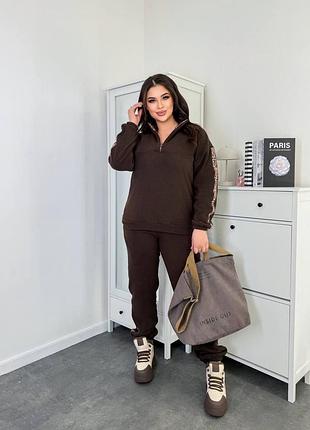Трендовий флісовий костюм з тигровою вставкою