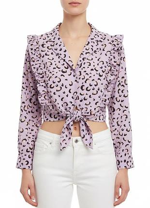 🐆 супер-модная кроп-блузка с леопардовым принтом и воланами — топ для дерзких образов! 💖✨