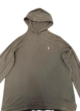 Polo ralph lauren худі з капюшоном та довгим рукавом, чоловіча, розміру l, сіра, легка