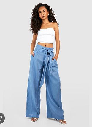 Брюки палаццо вискоза лён