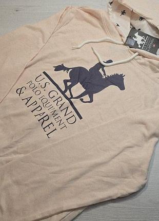 U. s. grand polo! трикотажный женский худи, кофта с капюшоном 36/38 евро