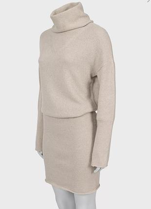 Кашемырова сукня. плаття. 100% кашемір. жіночий одяг. бежева вʼязана сукня