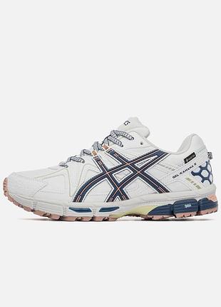 Кроссовки женские / мужские белые синие с кожи осенние весенние летние