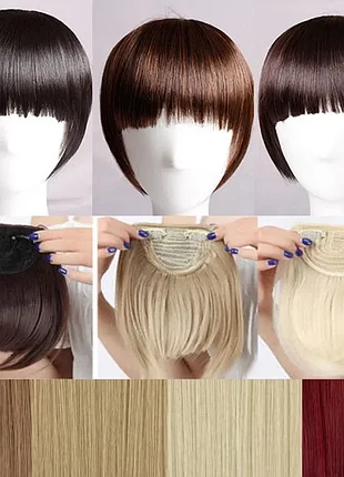 Накладний чубчик накладка на волосся накладні волосся чубчик