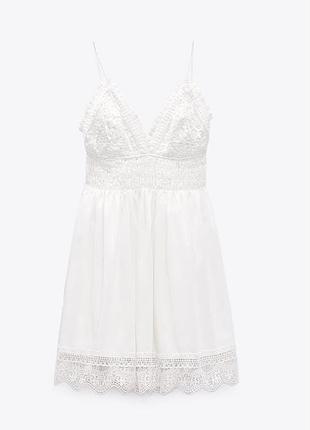 Красива біла сукня плаття сарафан мереживо zara