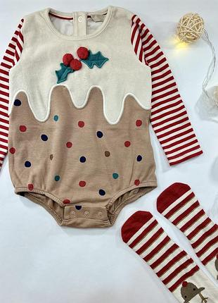 Різдвяний боді 9-12 м