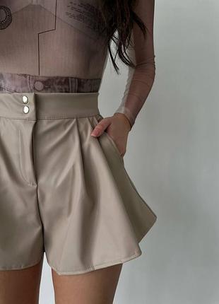 Женские кожаные шорты шерты эко кожа