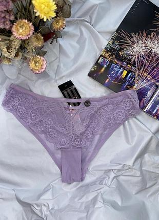 Трусики слипы кружево сетка xl от hunkemoller ollie lavendula