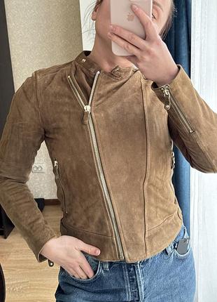 Куртка женская замшевая massimo dutti, хс