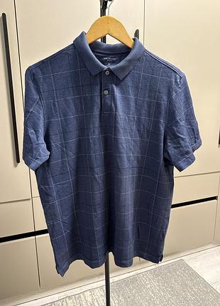 Чоловіче поло синього кольору в клітинку