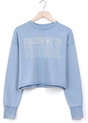 Свитшот трех нитка с принтом и эффектом фаренки