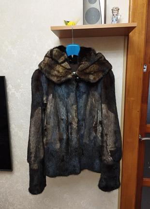 Стильная молодежная натуральная норковая шуба хс