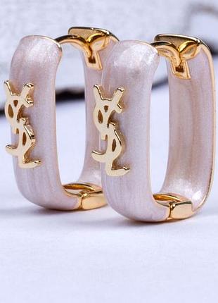 Сережки жіночі, нержавіюча сталь білі