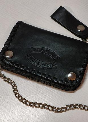 Кожаный байкерский кошелек портмоне bikers paradise
