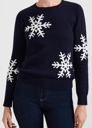 Hobbs жіночий теплий зимовий светр в сніжинках розмір с-м