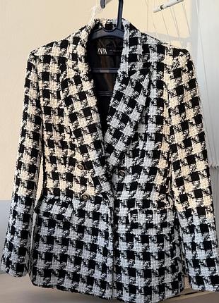 Піджак твідовий zara