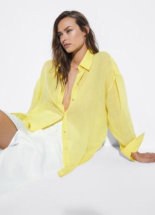 Рубашка massimo dutti 100% раме