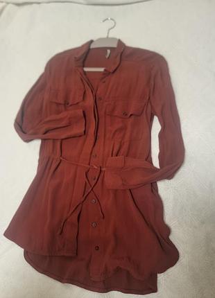Stradivarius удлинённая рубашка с-м