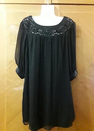 Monsoon р 14 шовкове шикарне вечірнє ошатне плаття бісер паєтки