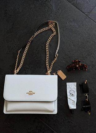 Coach mini klare crossbody in signature canvas white/gold 22x15x9