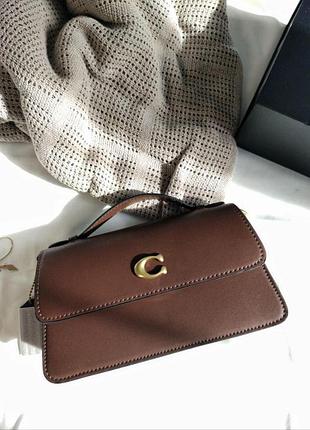 Coach juno crossbody leather maple brown 23.5 х13 х 7 см