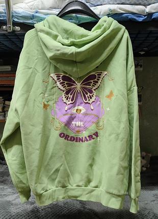 Худи теплая зеленая с принтом 3