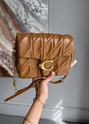 Coach pillow tabby quilted in camel 21х16