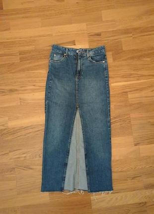Джинсовая юбка stradivarius