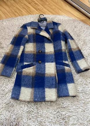 Пальто полупальто кардиган женский в клеточку стильный демисезонный классный модный