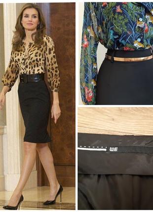 Брендовая черная юбка миди