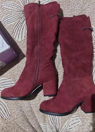 Замшиві зимові сапожки