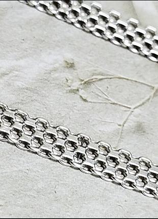 Срібний ланцюжок потрійний якір 45 см.