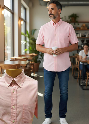 Відмінна сорочка з коротким рукавом у дрібну смужку модного бренду з англії debenhams