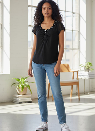 263. классная блузка с декором британского бренда молодежной одежды river island