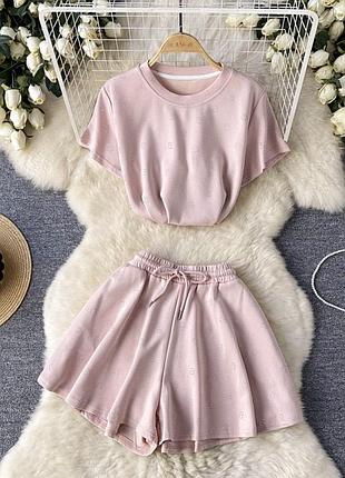 Новий жіночий трикотажний костюм футболка і шорти можна для дома домашній