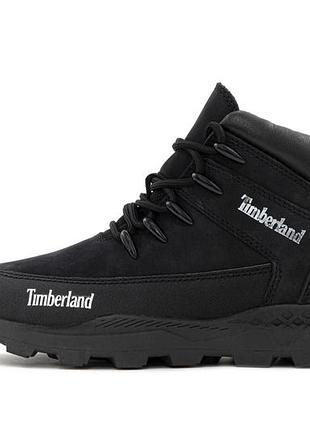 Зимние ботинки на меху timeberland boots black winter fur