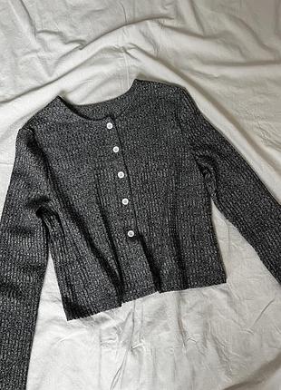 Топ жіночий з довгим рукавом в рубчик на ґудзиках s-m