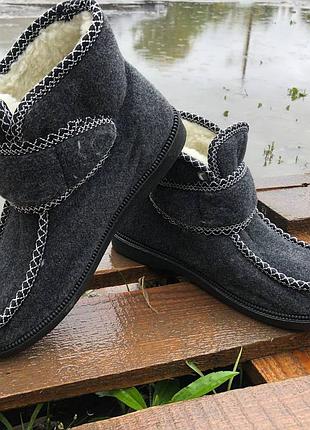 Ботинки женские меховые утепленные с застежкой домашние тапочки для женщин, меховые бурки