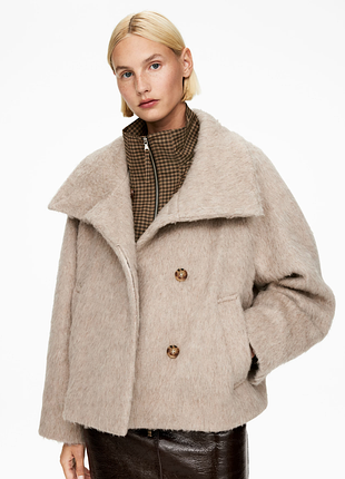 Короткое пальто из смеси альпаки и шерсти arket 1300210001
