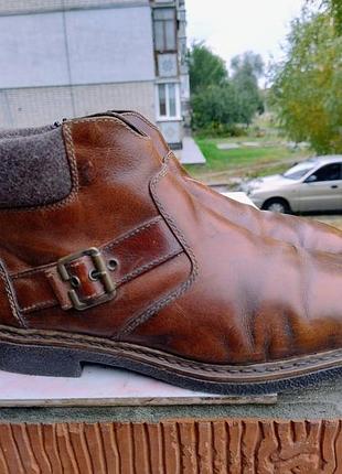 Кожаные на шерсти ботинки rieker