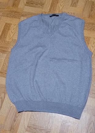 Жилет чоловічої сірої бавовни кашемір poolovers англія розмір l ідеал
