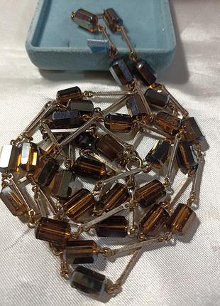 Намисто вінтаж,чеське скло на ланцюжку