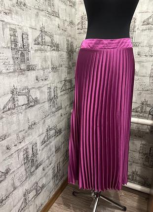 Рожева малинова спідниця плісе на резинці