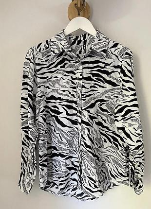 Рубашка из чистого льна с длинными рукавами