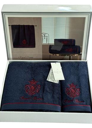 Набор полотенец maison d'or royal crown navy 30x50; 50x100; 85x150