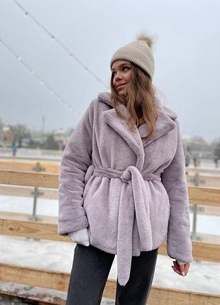 Эко-шуба женская шуба верхнюю одежду шуба с поясом зима 2026 утеплитель slimtex