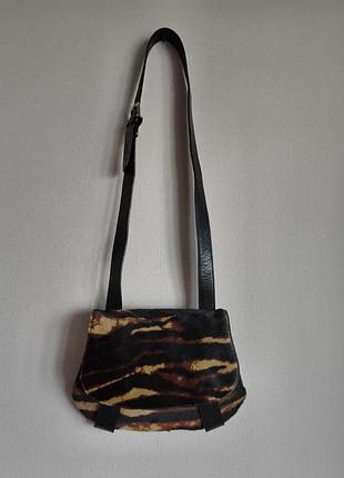 Сумка комбинированная кожа, мех, замша tosca blu. italy